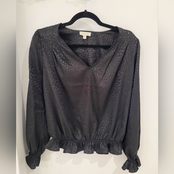 Womens Black Leopard Blouse-Medium - Picture 1 of 3